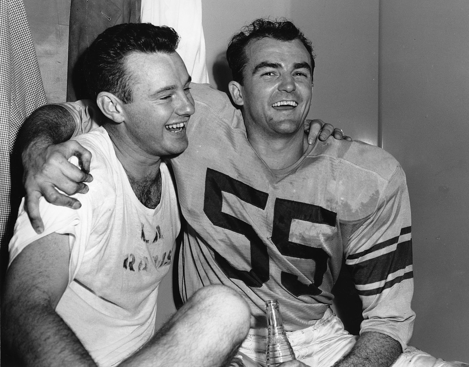 Norm Van Brocklin and Thomas Fears dominate the sky